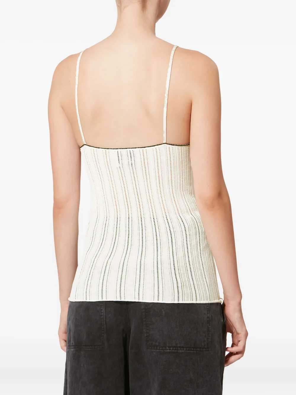 ISABEL MARANT Katoenen en zijden gebreide tanktop Beige