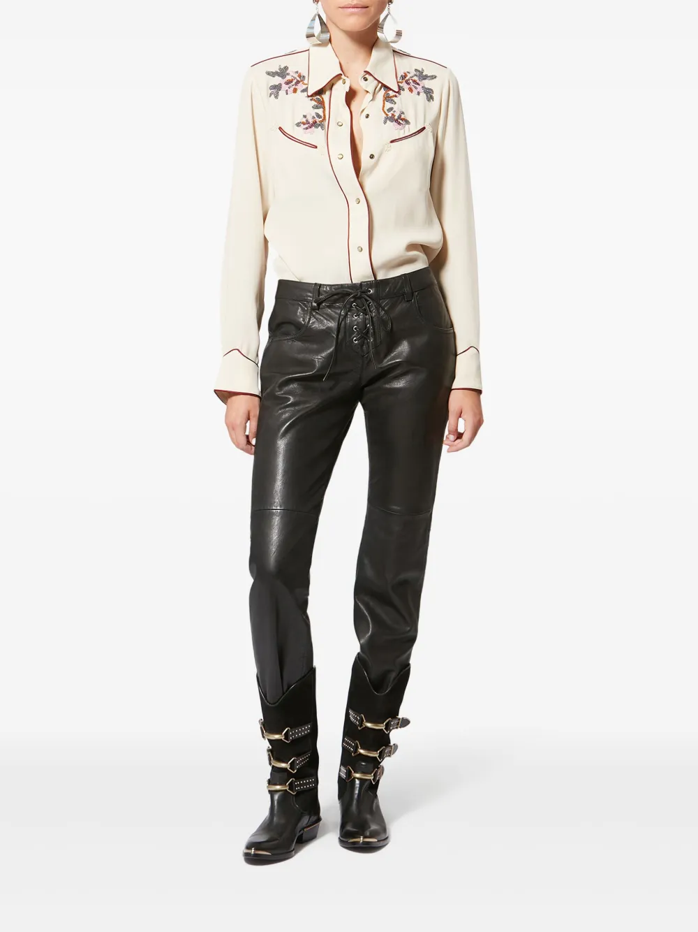 ISABEL MARANT 35 mm Mexia laarzen met gesp Zwart