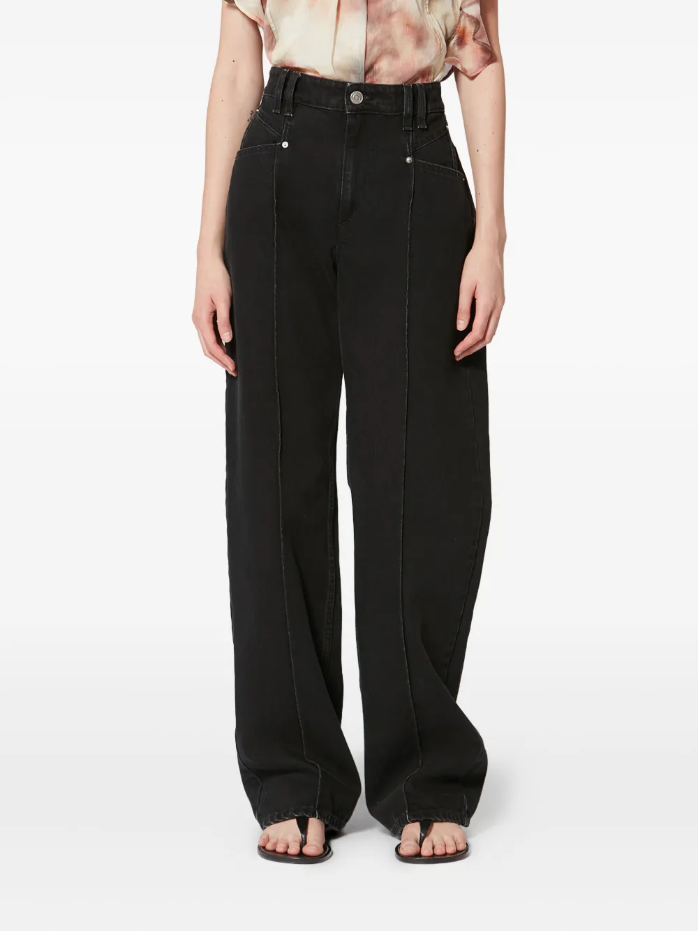 Isabel Marant Drolane Seam Jeans In Black