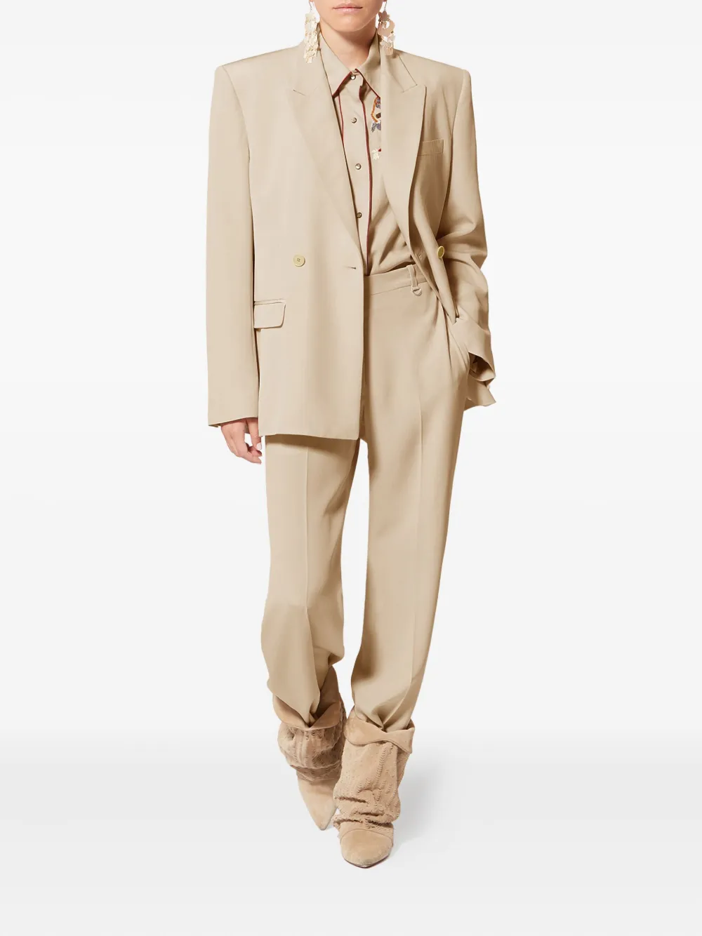 Isabel Marant Calie Double-breasted Blazer - Neutrals 