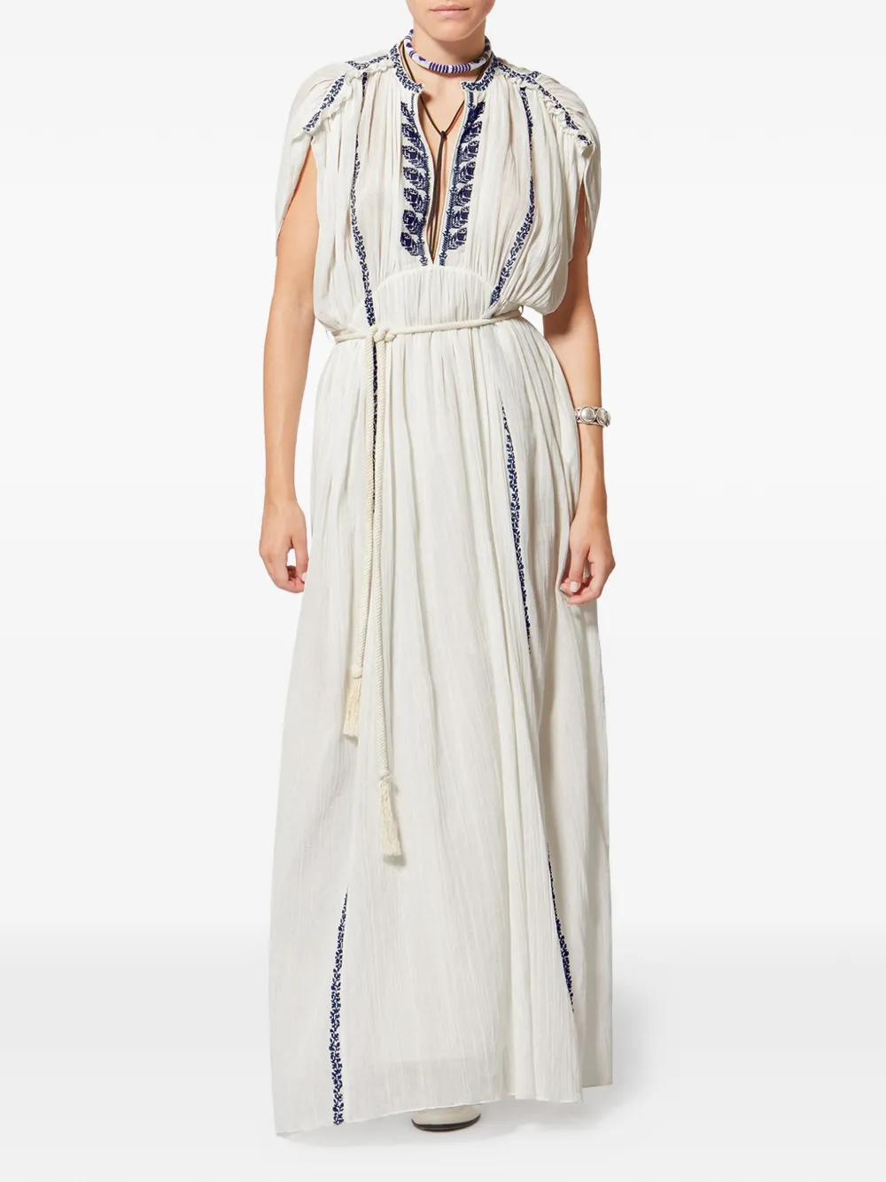 MARANT ÉTOILE LIVIANE embroidery maxi dress - Weiß