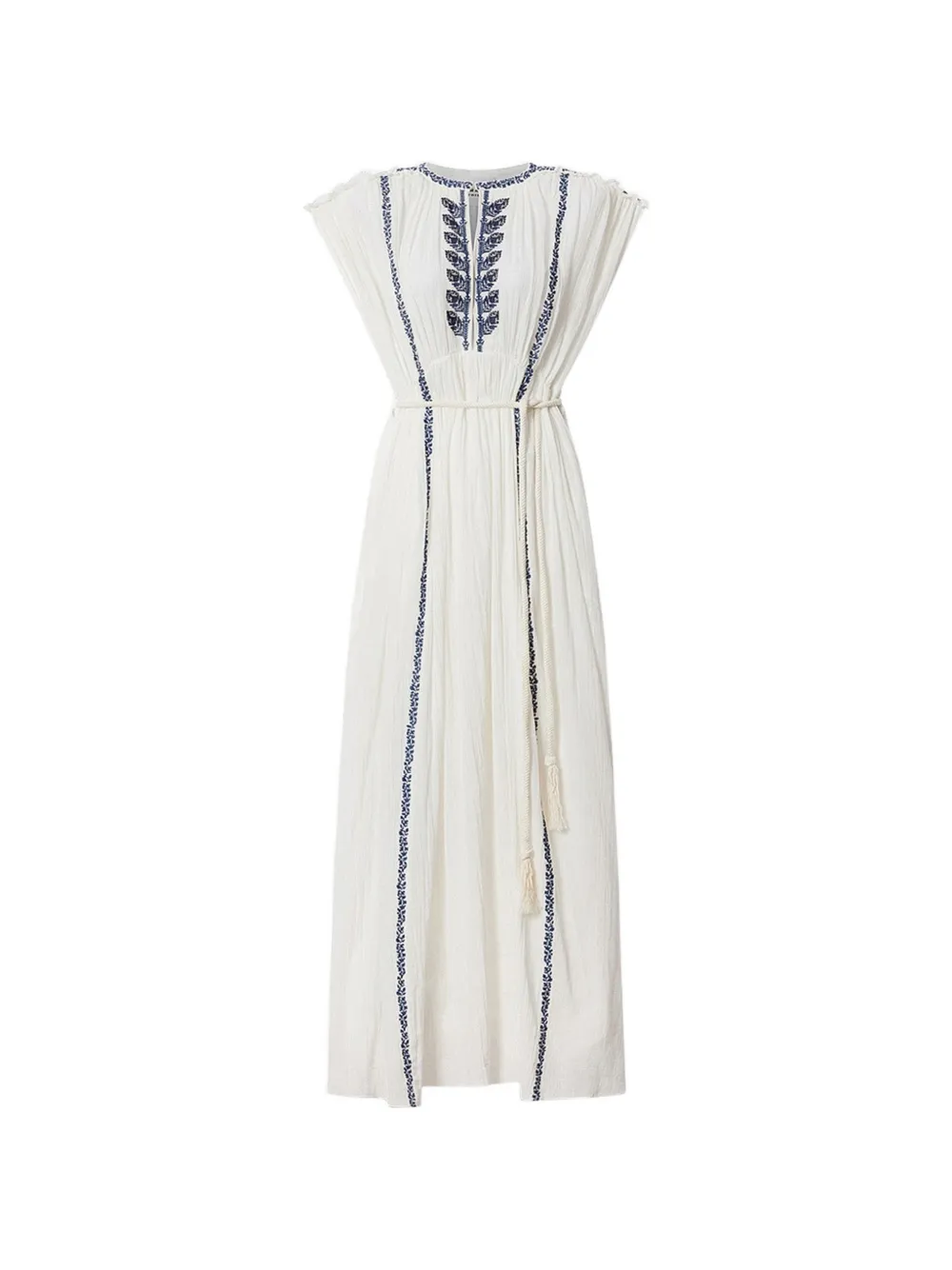 MARANT ÉTOILE LIVIANE embroidery maxi dress - White