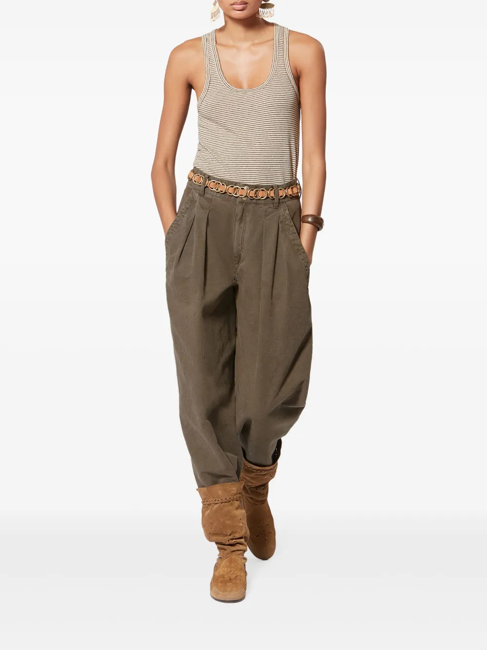 MARANT ÉTOILE Nadine broek met geplooid detail - Bruin