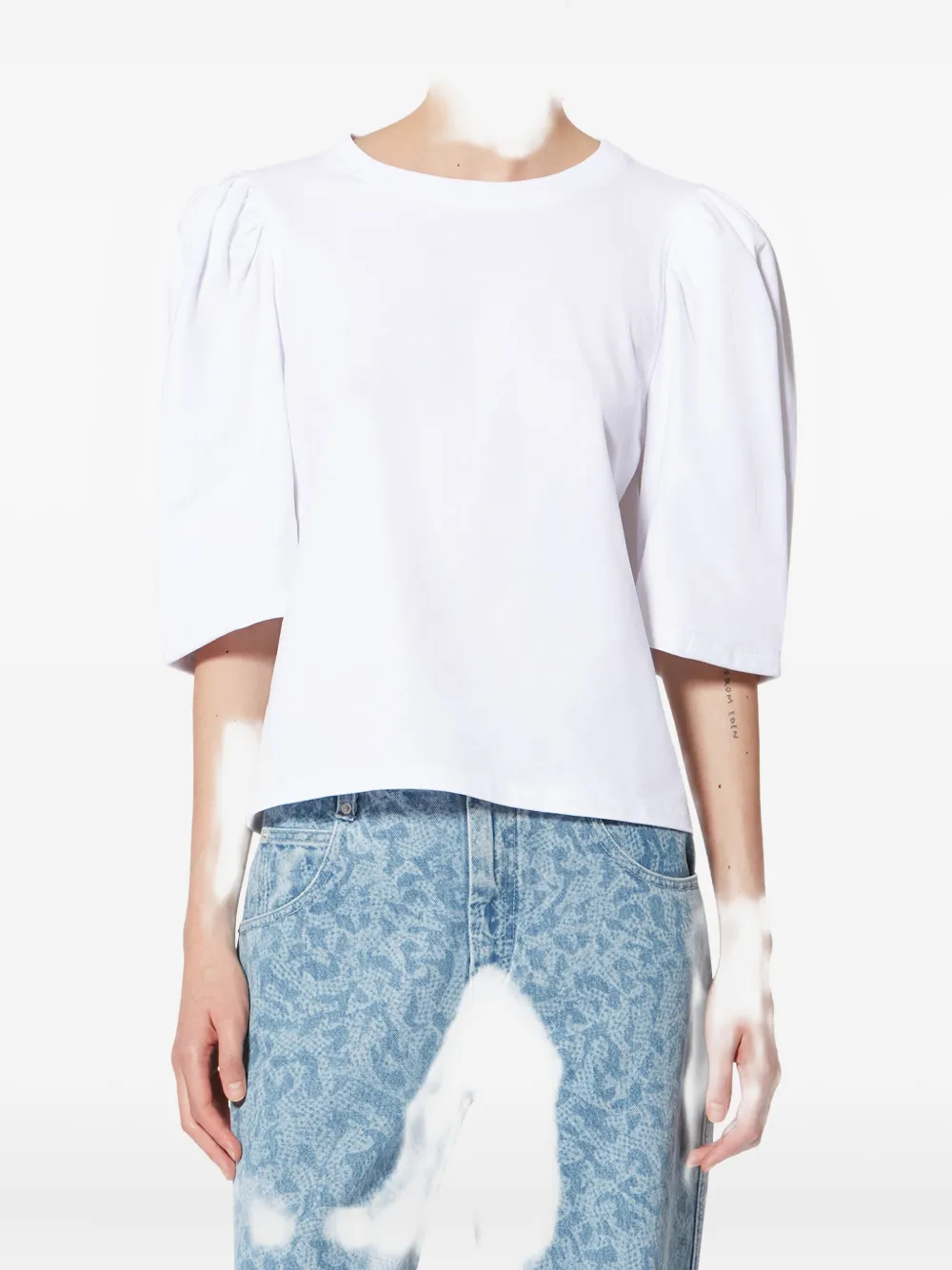 Isabel Marant Maeliss Tee Puff-sleeve T-shirt In White