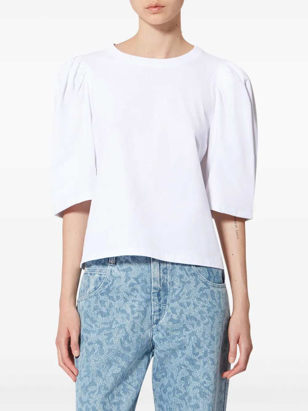 ISABEL MARANT Maeliss Tee T-shirt met pofmouwen Wit