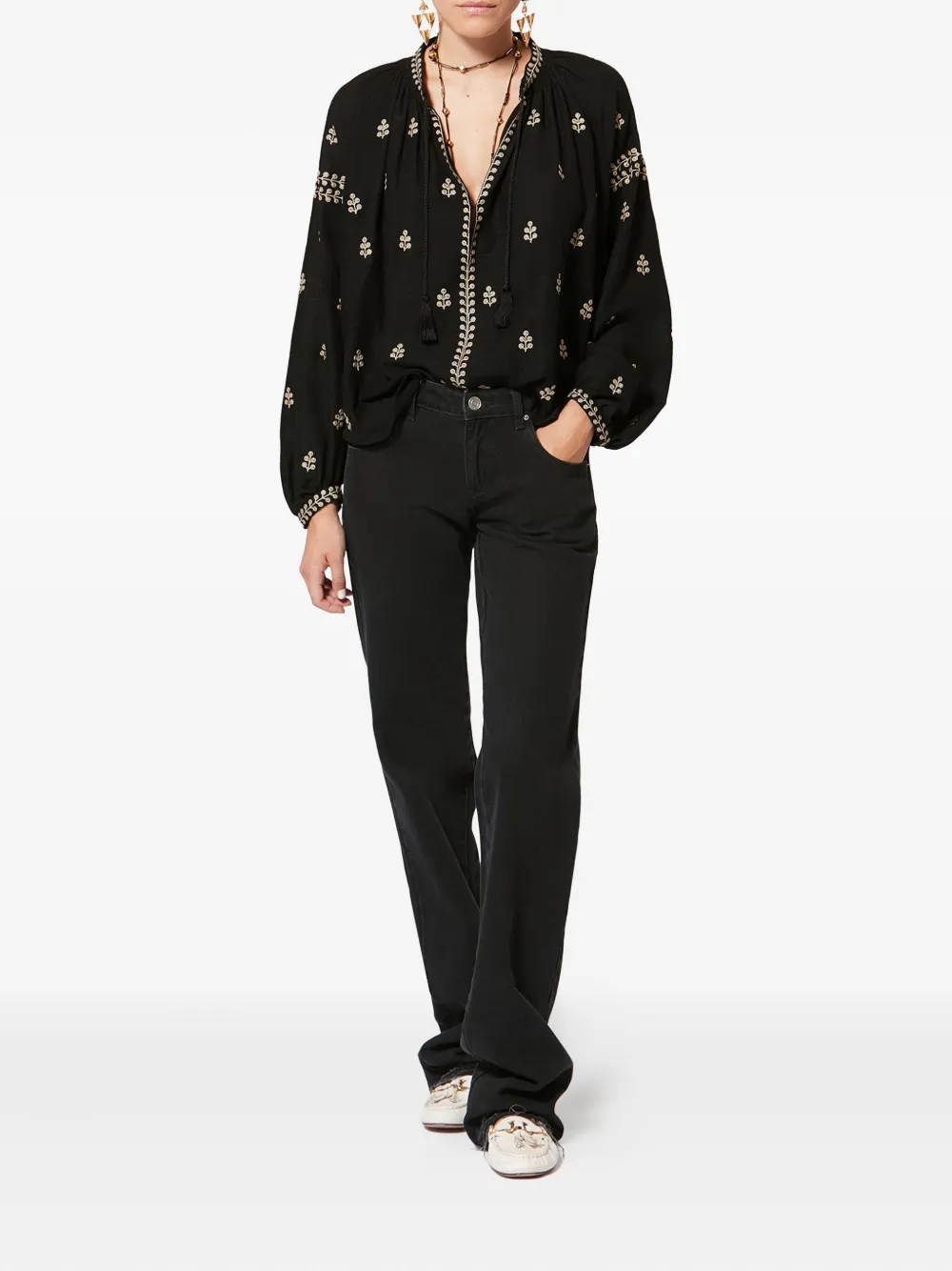 Rodis Embroidered Tassel Top