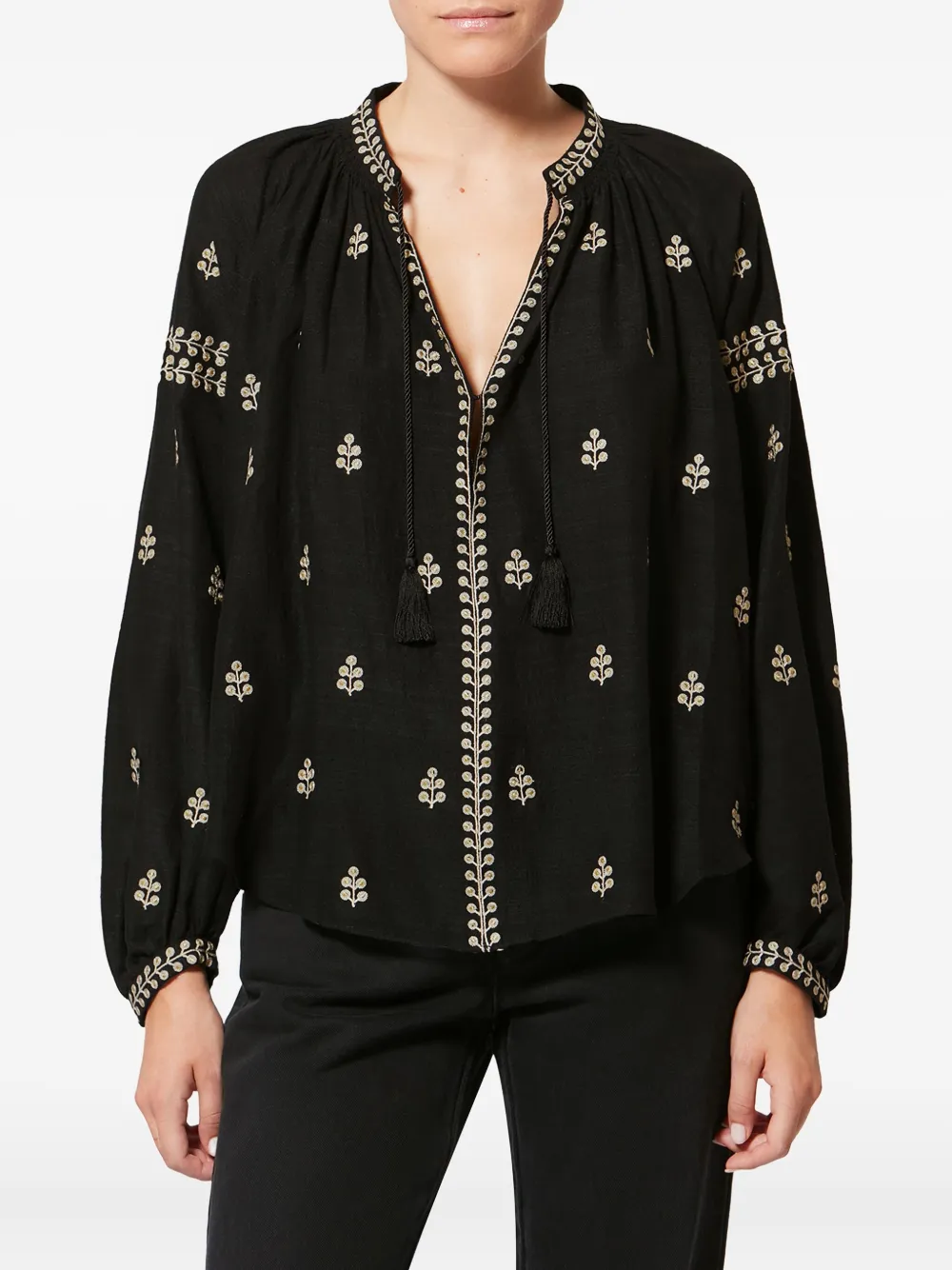 Rodis Embroidered Tassel Top