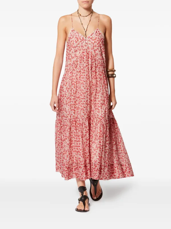 isabel marant red floral dress Estella Dress - Female - Red - Size 34 - Marant toile