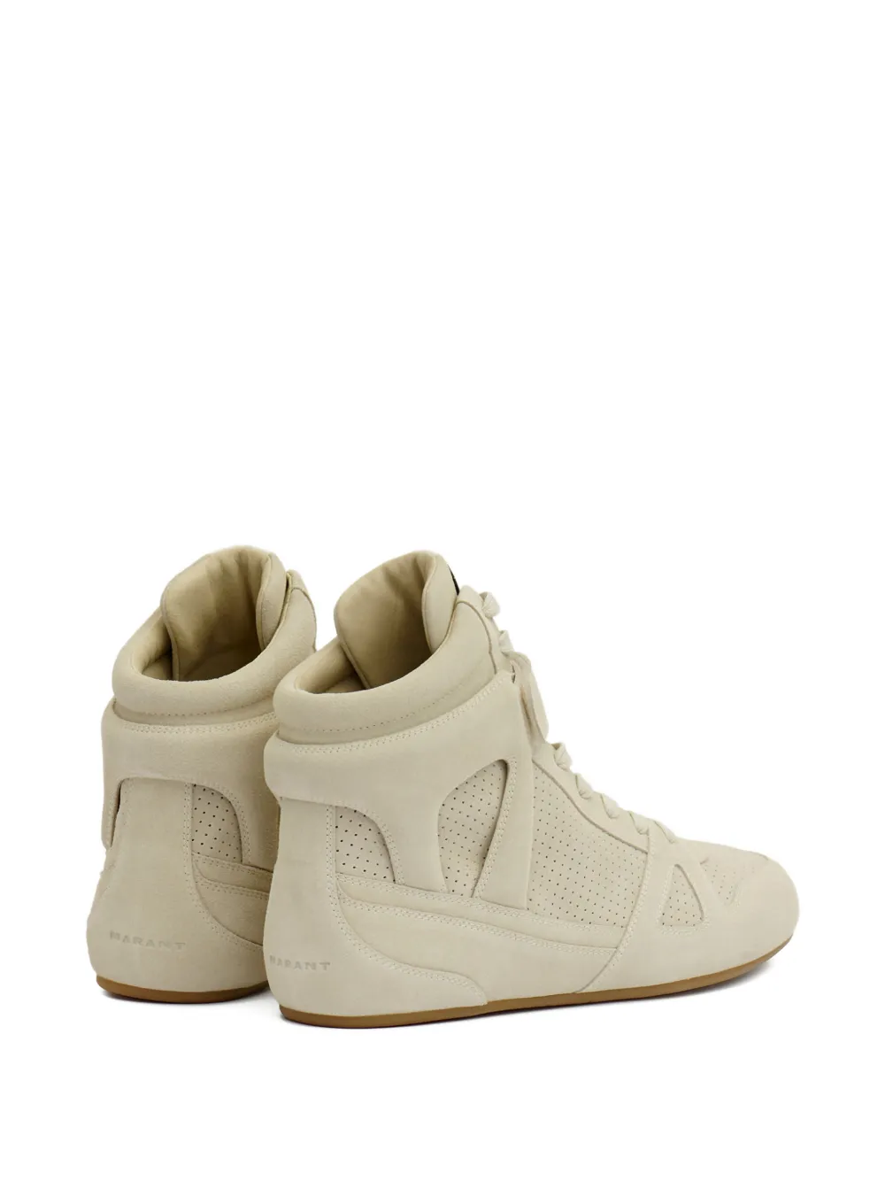 ISABEL MARANT Sennyh high-top leather sneakers Beige