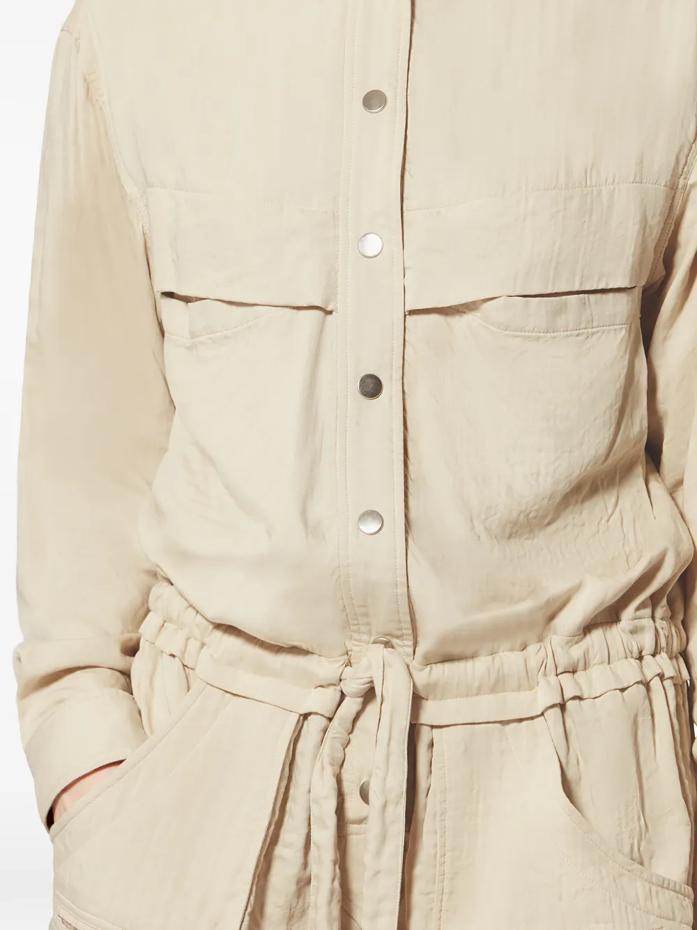 MARANT ÉTOILE Betyna playsuit met knopen en ceintuur Beige