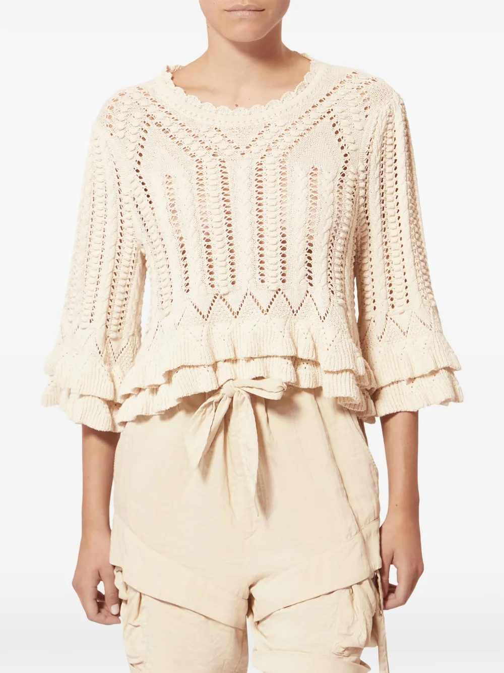  Marant étoile Norma Ruffled Pullover - Neutrals 