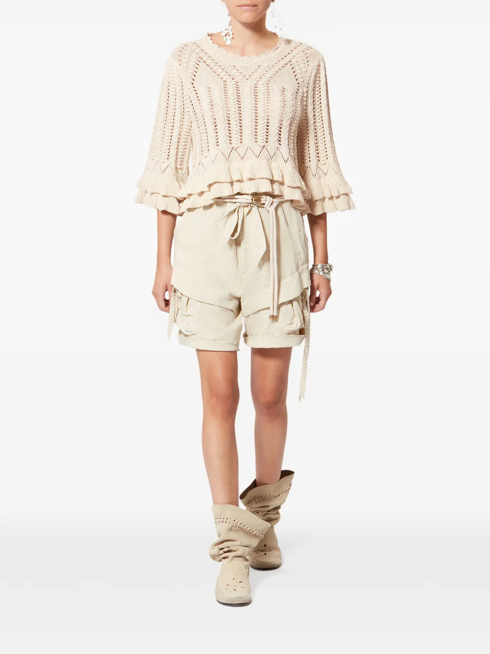  Marant étoile Norma Ruffled Pullover - Neutrals 