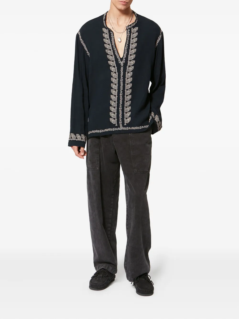 MARANT Cizalie top met borduurwerk - Zwart