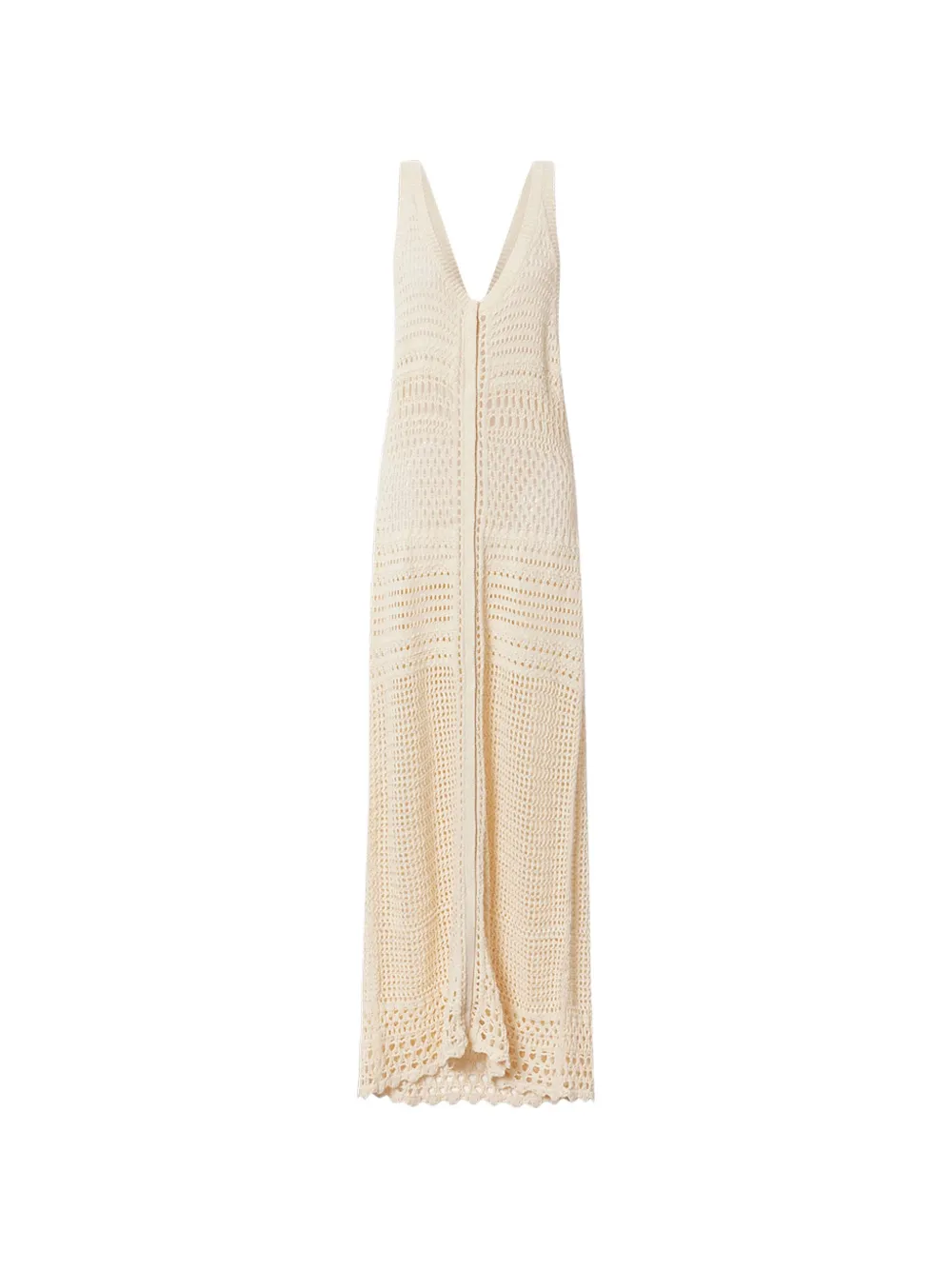 MARANT ÉTOILE Zaro V-neck crochet maxi dress - Toni neutri