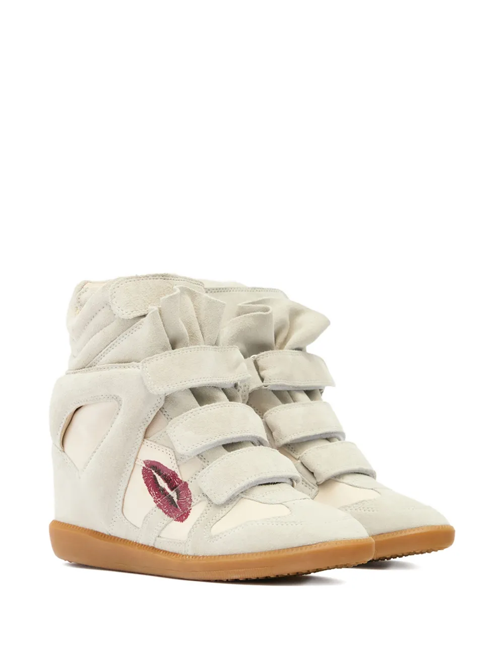 ISABEL MARANT 50 mm Bekett sneakers met lippenpatroon Beige