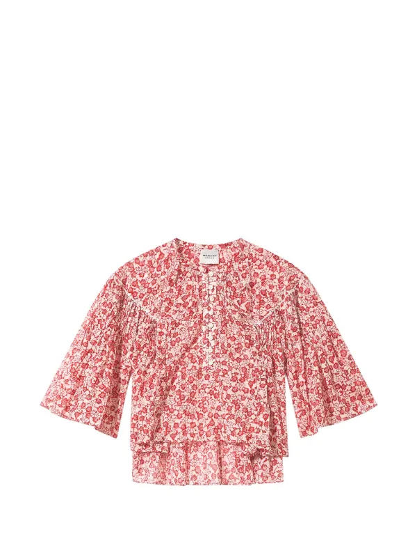 Marant Étoile Veelia Floral-print Top in Red