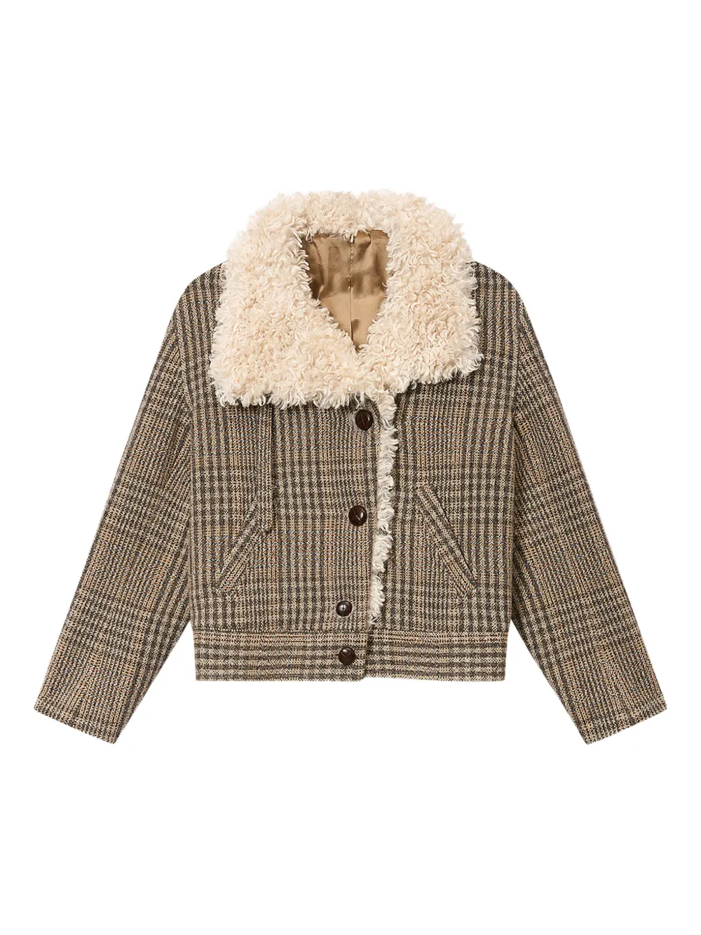 Isabel Marant Étoile Fadia Check Jacket In Brown