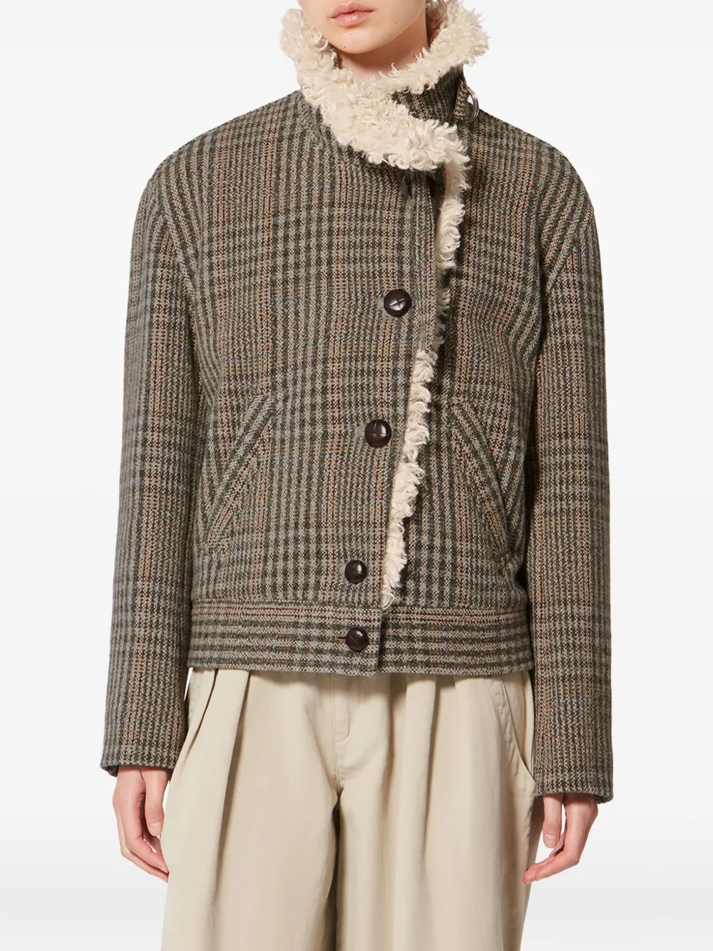 Isabel Marant Étoile Fadia Check Jacket In Brown