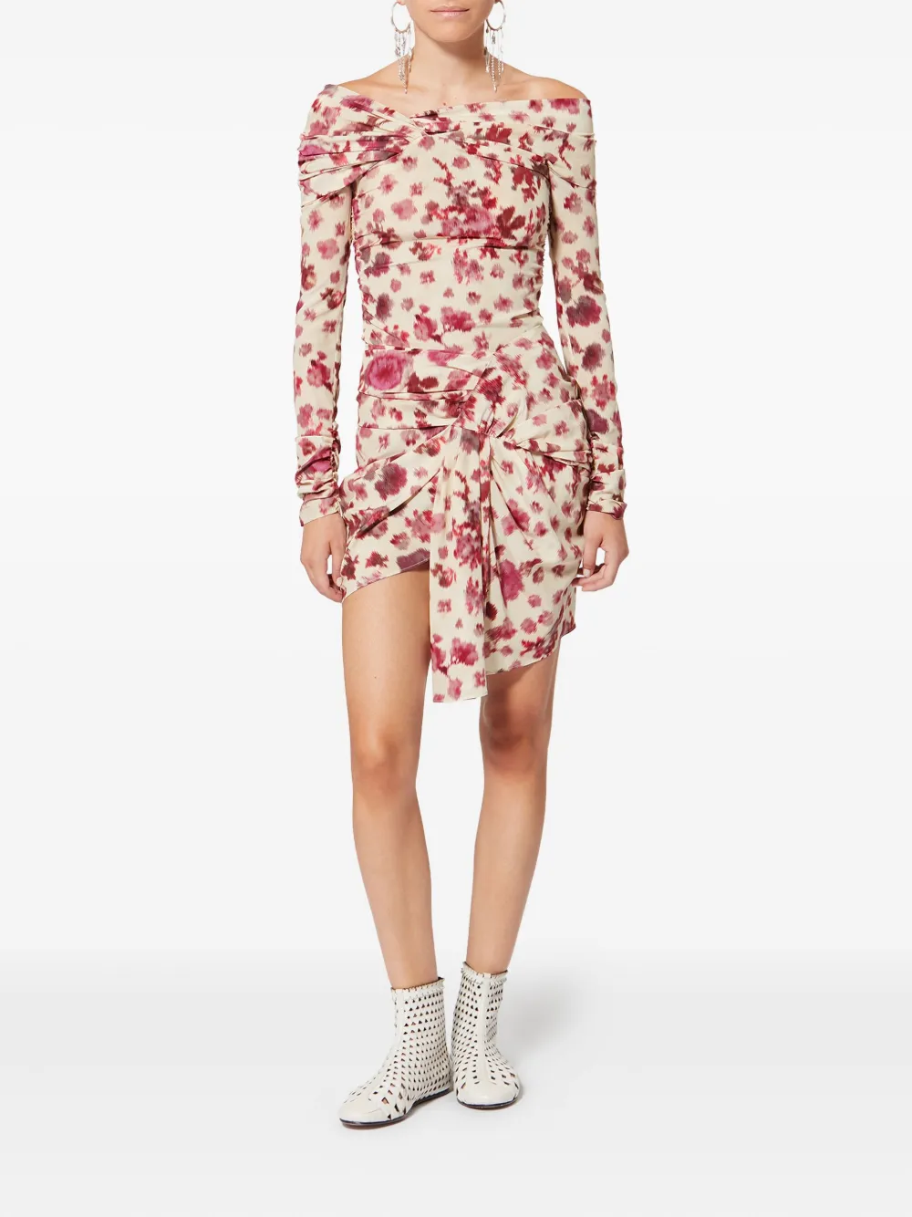 ISABEL MARANT x Ovia rok met bloemenprint en geknoopt detail - Beige