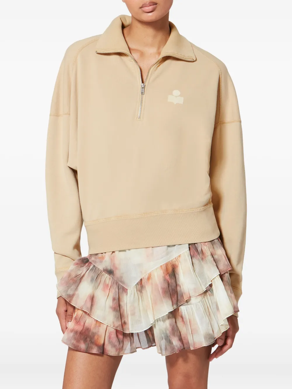 Isabel Marant Étoile Ross Zip Sweatshirt In Neutral