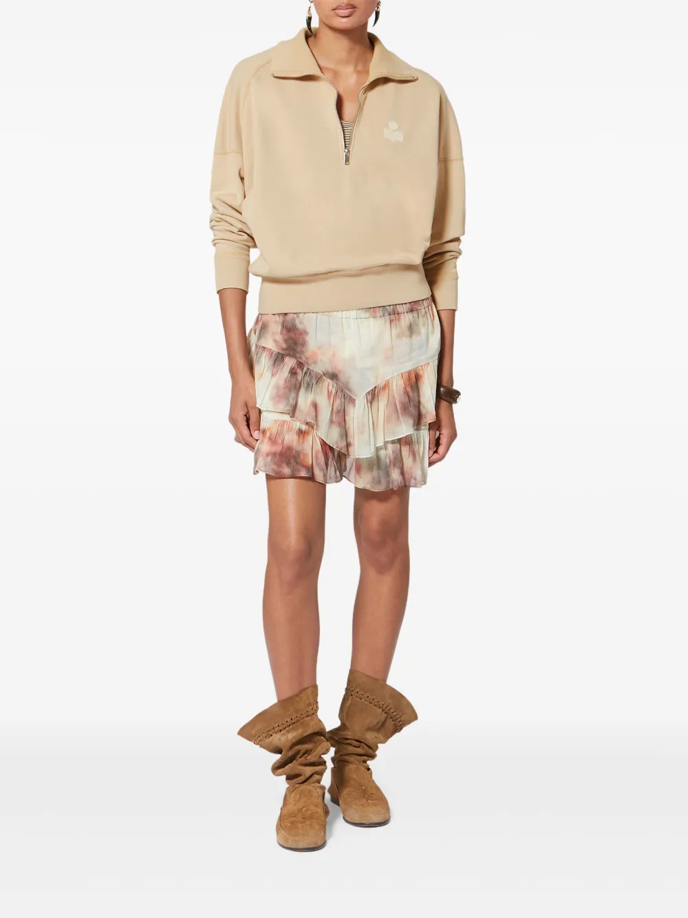 Isabel Marant Étoile Ross Zip Sweatshirt In Neutral