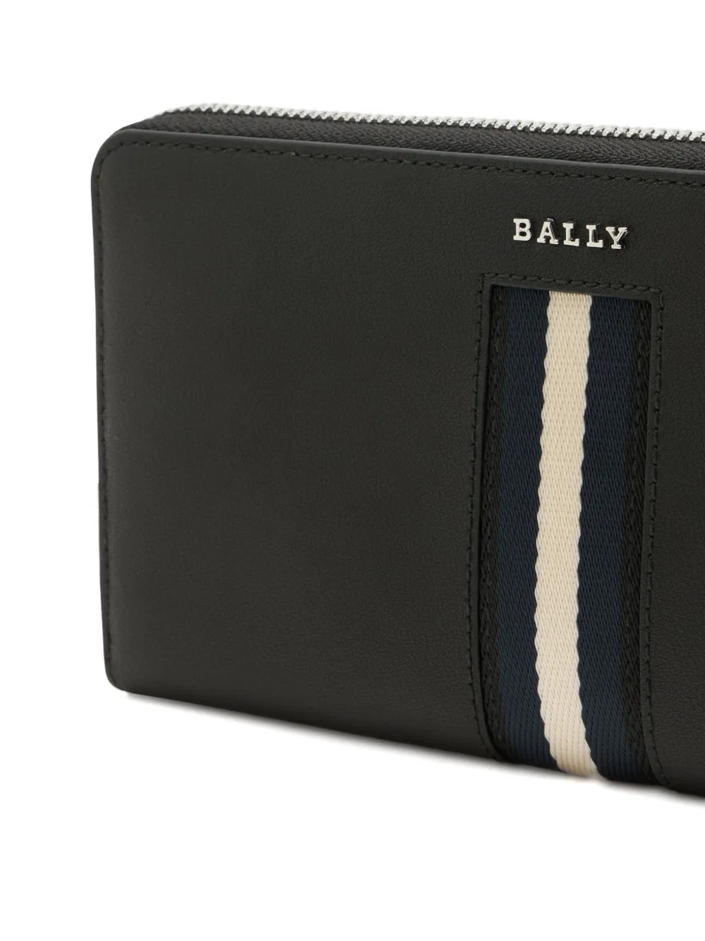 Bally Leren portemonnee met lintdetail en logo Zwart