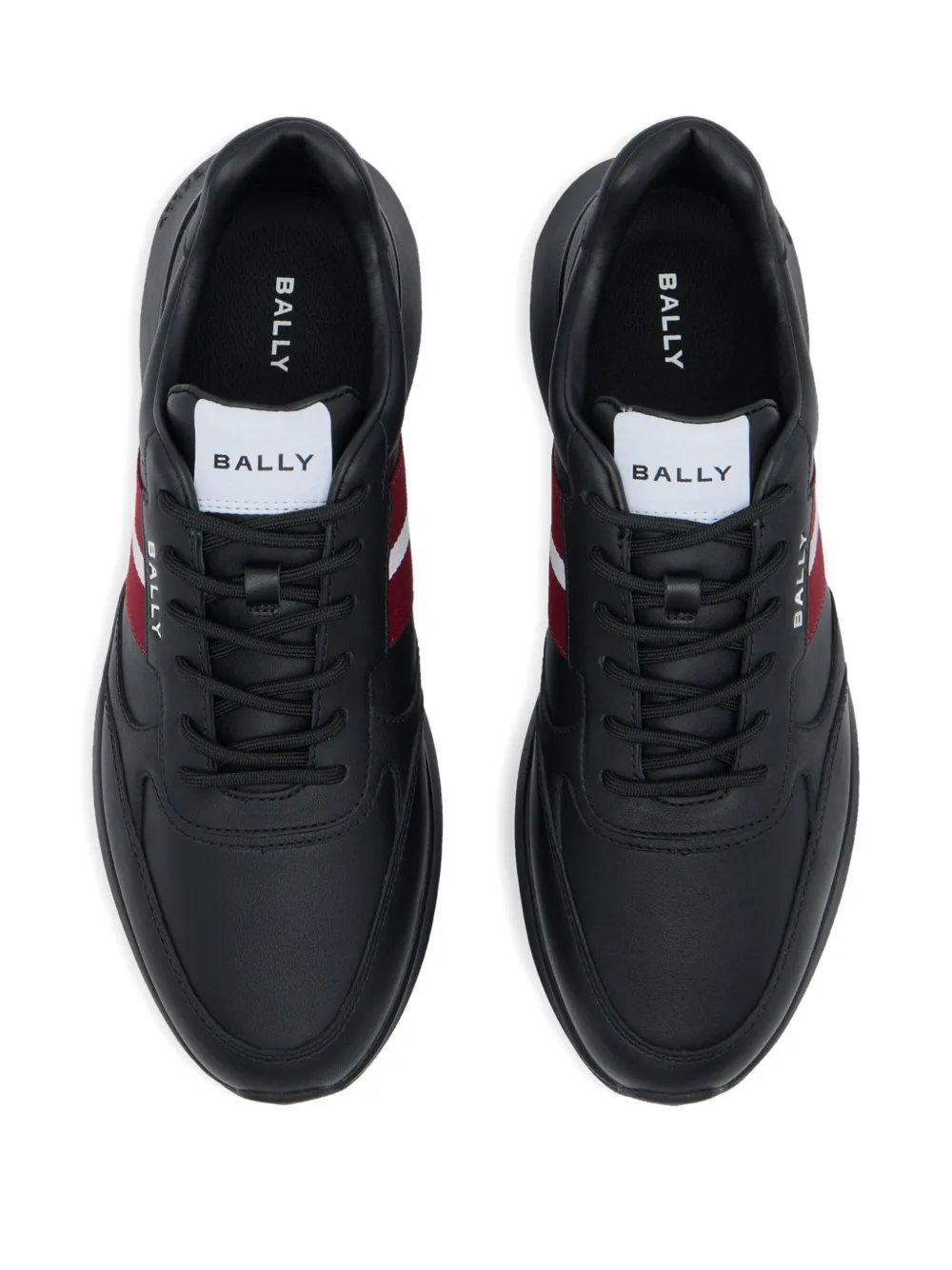 Bally Sylen leren sneakers met lintdetail Zwart