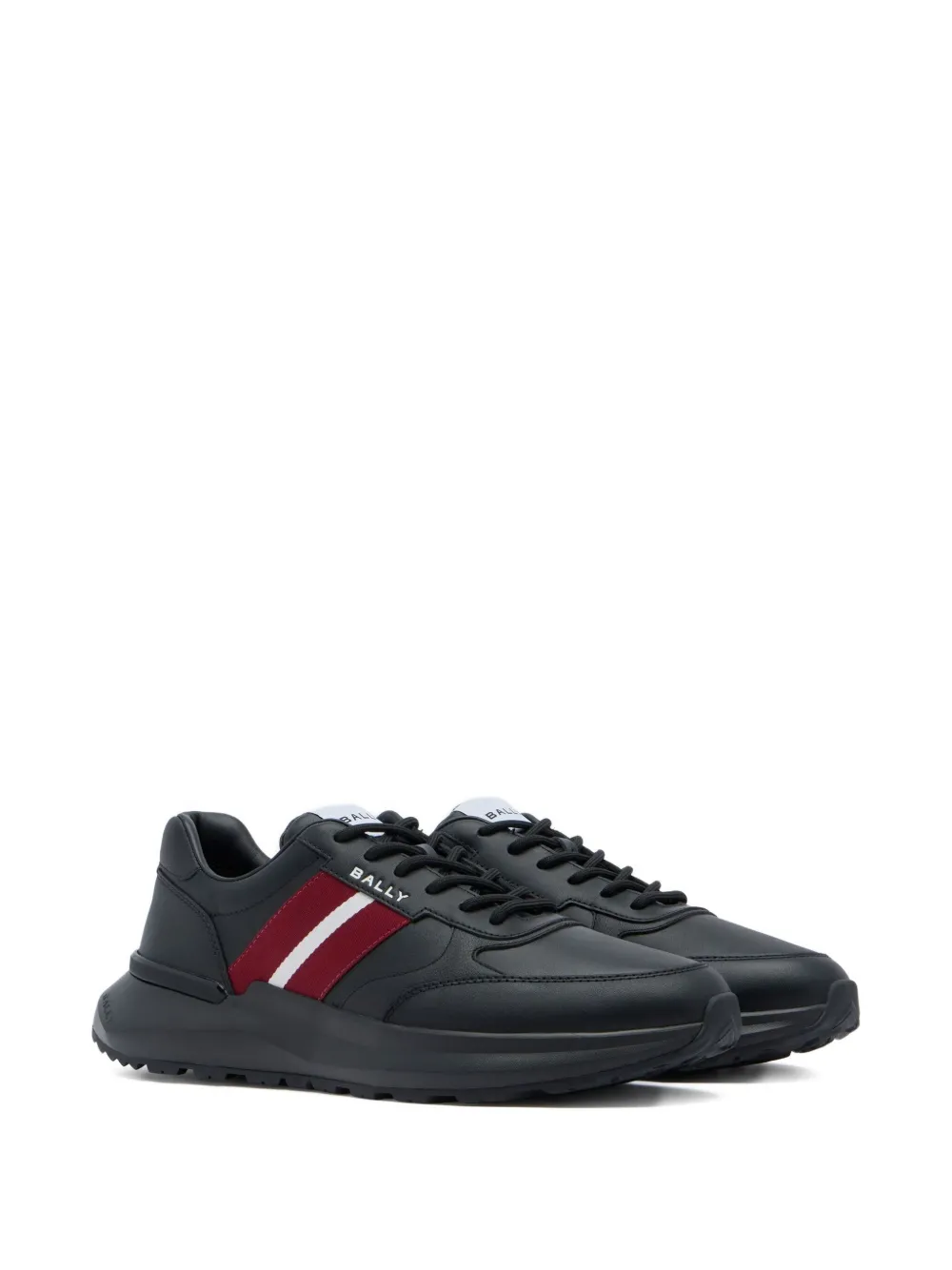 Bally Sylen leren sneakers met lintdetail Zwart