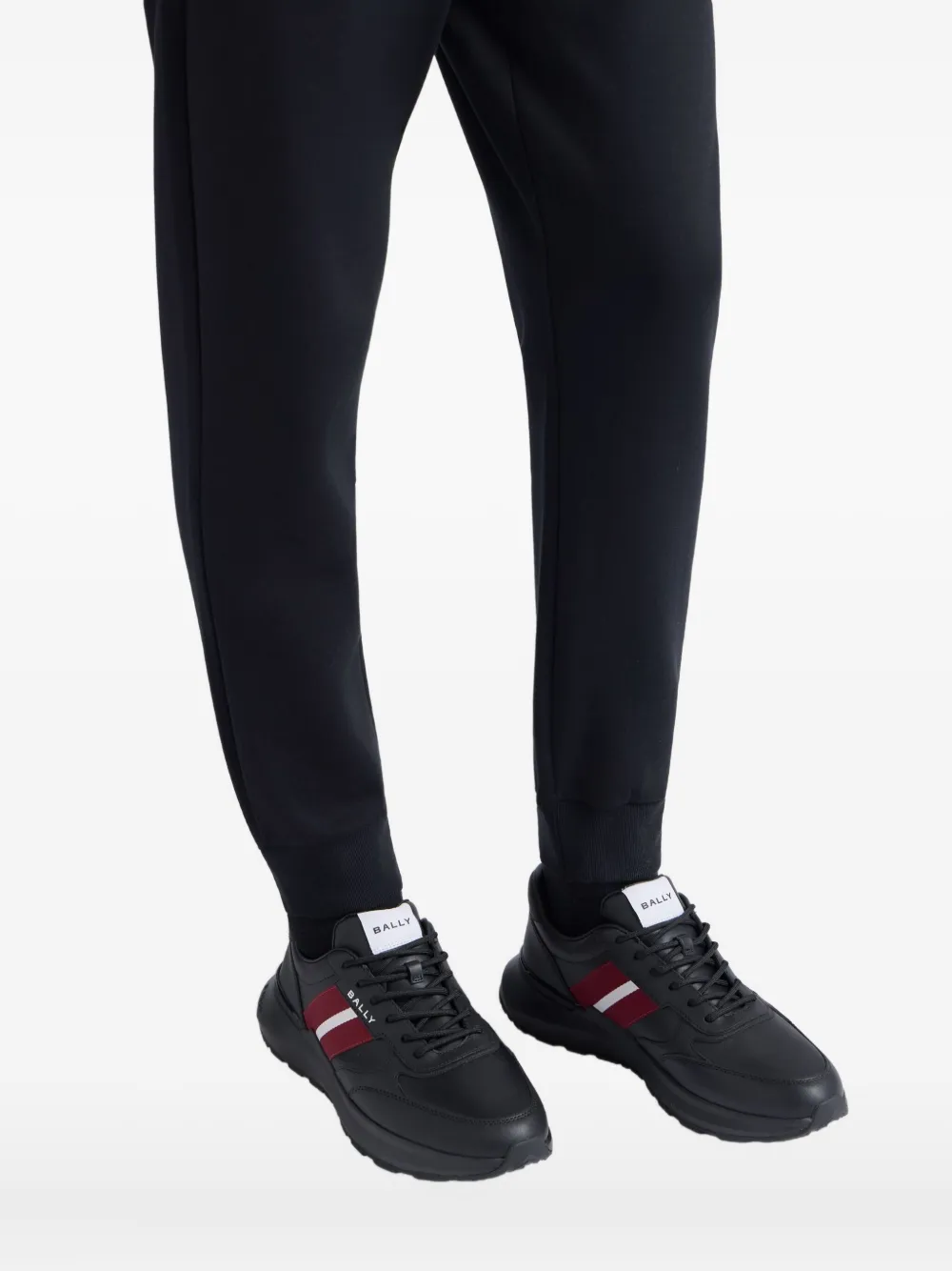 Bally Sylen leren sneakers met lintdetail Zwart