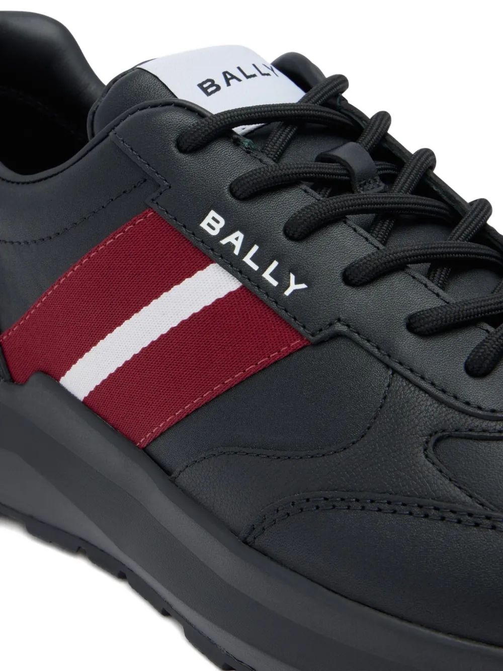 Bally Sylen leren sneakers met lintdetail Zwart
