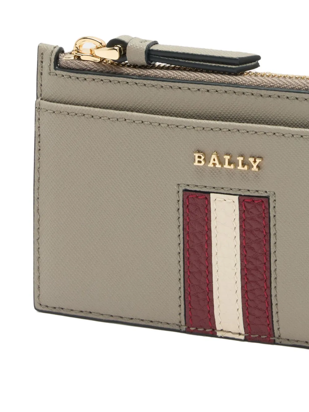 Bally Embossed Ribbon Zipped Card Holder In Multi