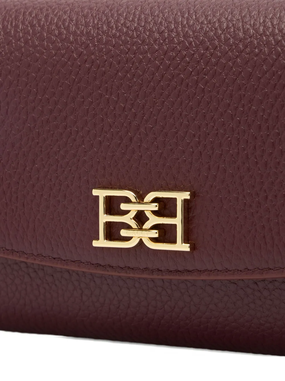 Bally Grained Leather Cross Body Bag In Burgundy