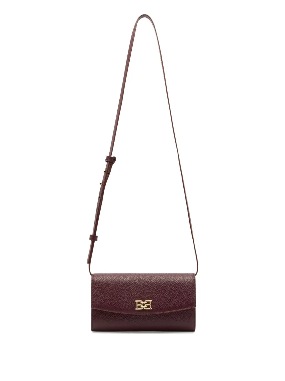 Bally Grained Leather Cross Body Bag In Burgundy