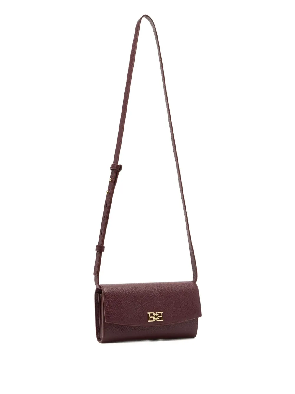 Bally Grained Leather Cross Body Bag In Burgundy