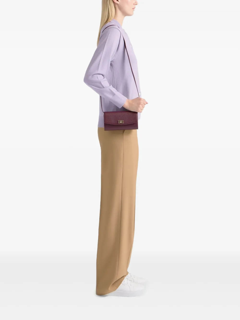 Bally Leren crossbodytas Paars