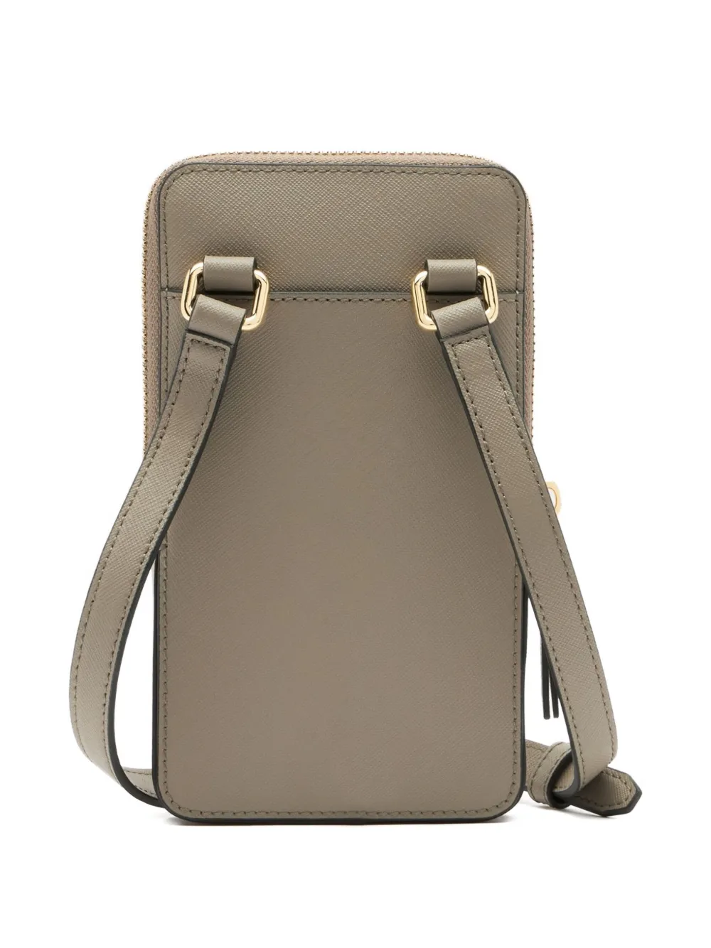 Bally Ribbon-detail Leather Phone Holder In Gray