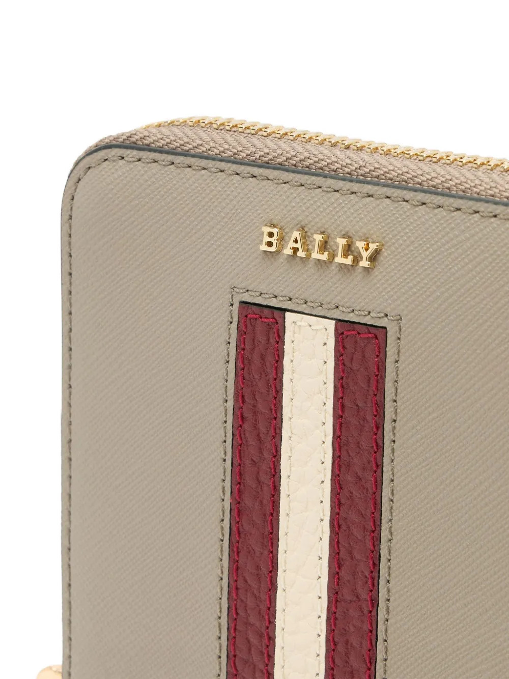 Bally Ribbon-detail Leather Phone Holder In Gray