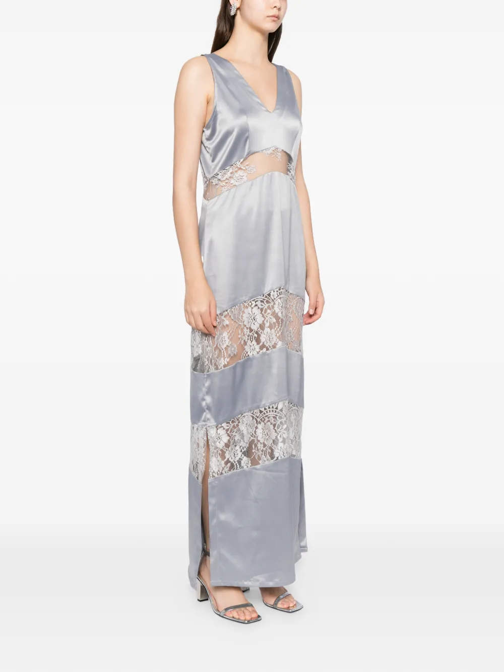 Blaklace Lace Panel Dress In Gray