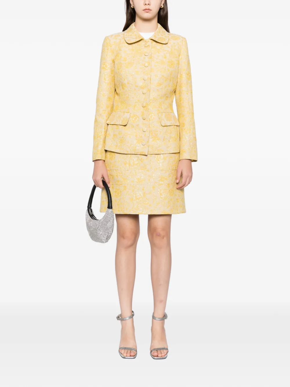 Blaklace Floral-printed Jacket In Yellow