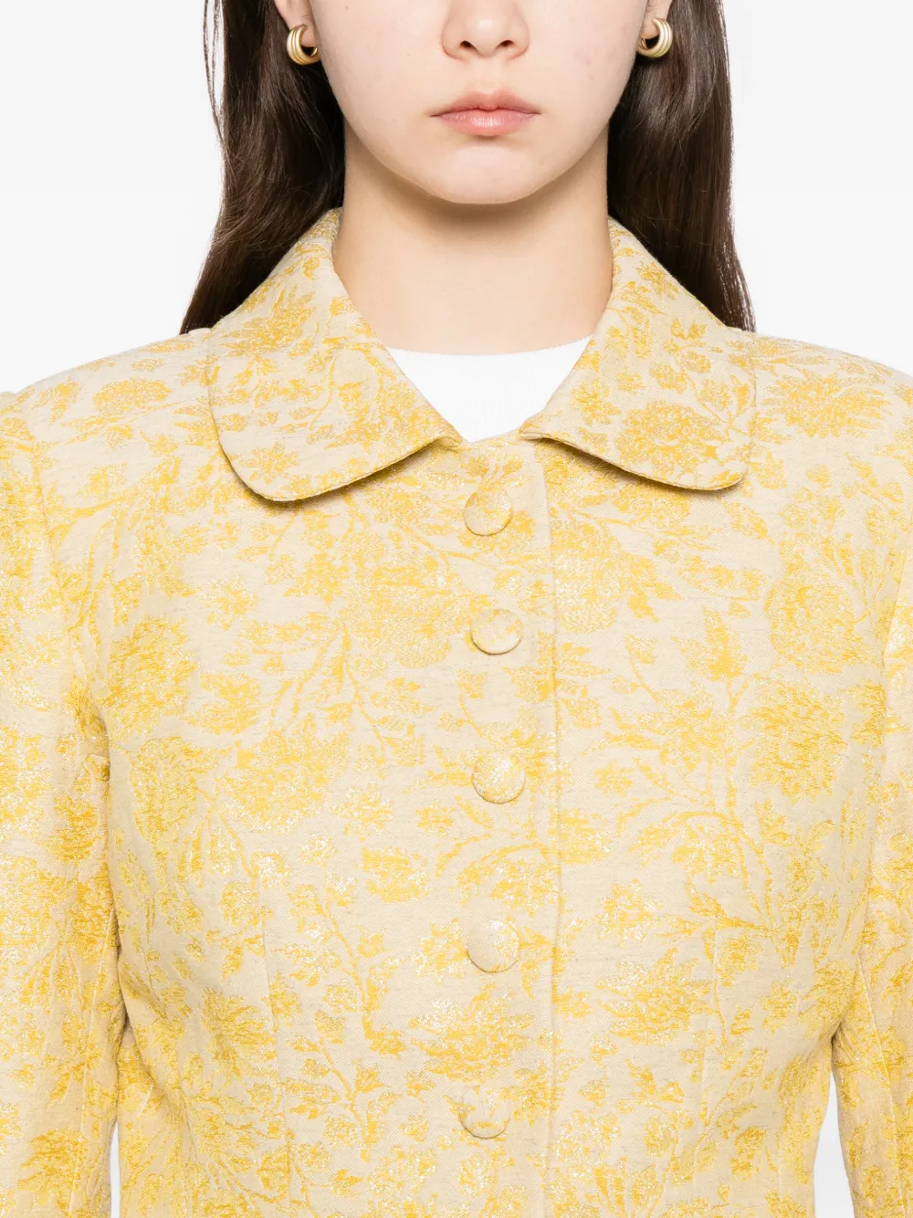 Blaklace Floral-printed Jacket In Yellow