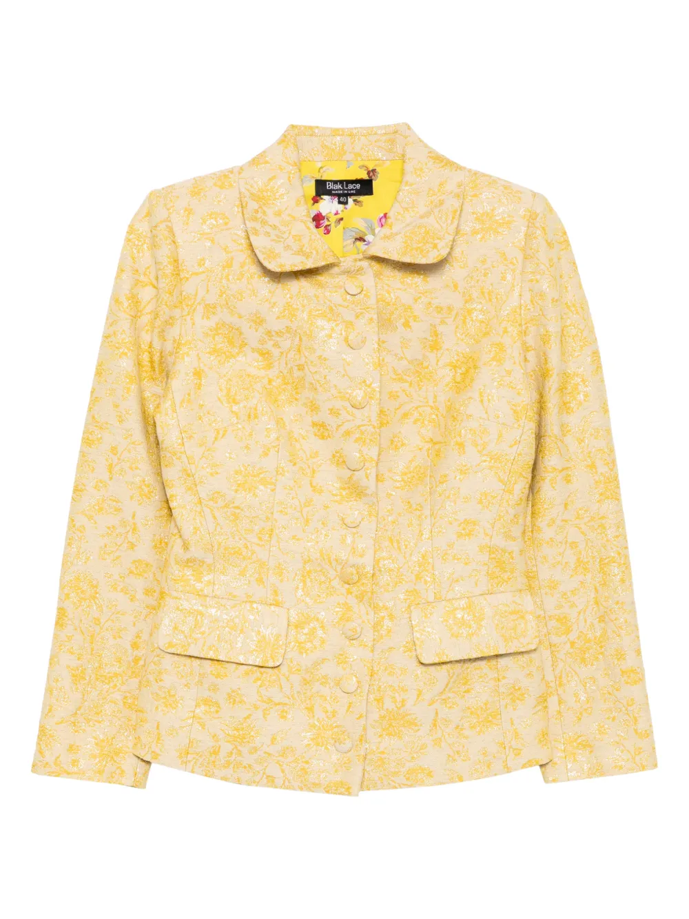 Blaklace Floral-printed Jacket In Yellow