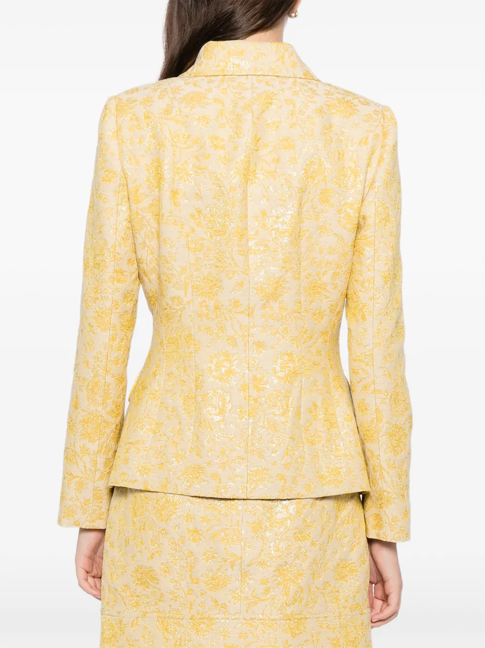 Blaklace Floral-printed Jacket In Yellow