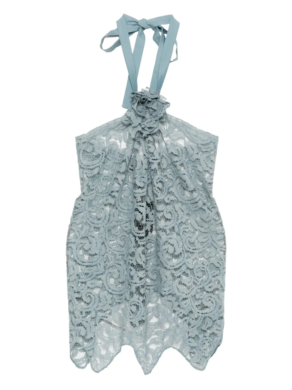 Blaklace Floral Lace Top In Blue