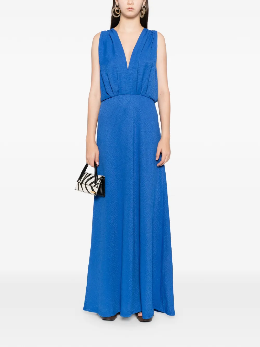 Blaklace V-neck Strappy Dress In Blue