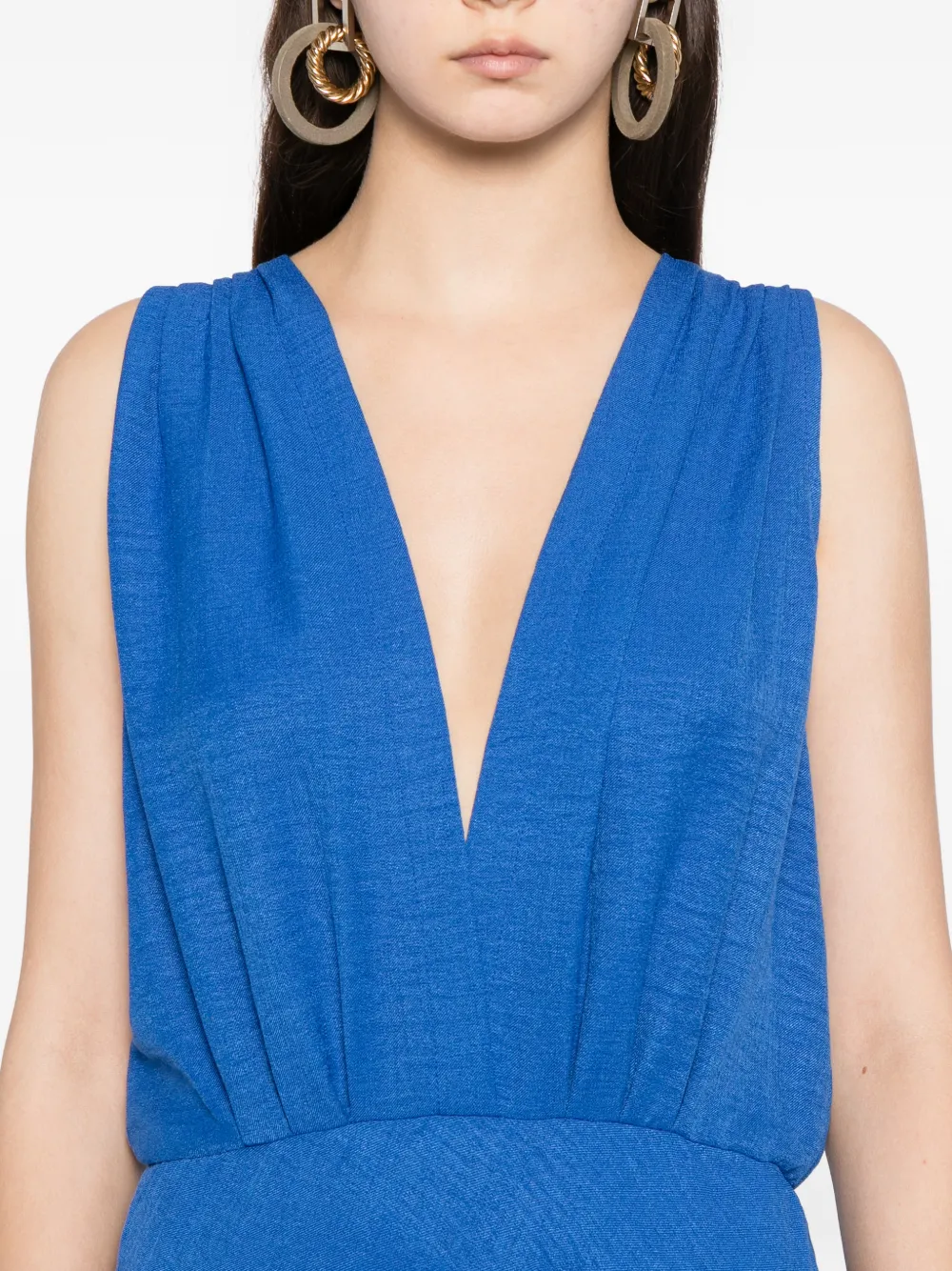 Blaklace V-neck Strappy Dress In Blue