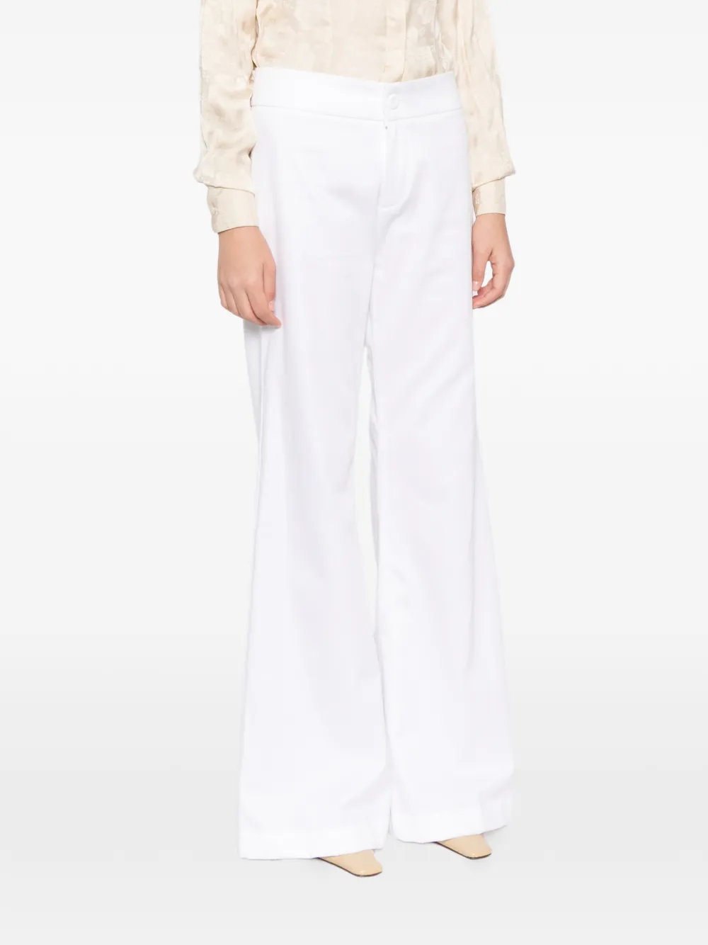 BLAKLACE Flared broek Wit