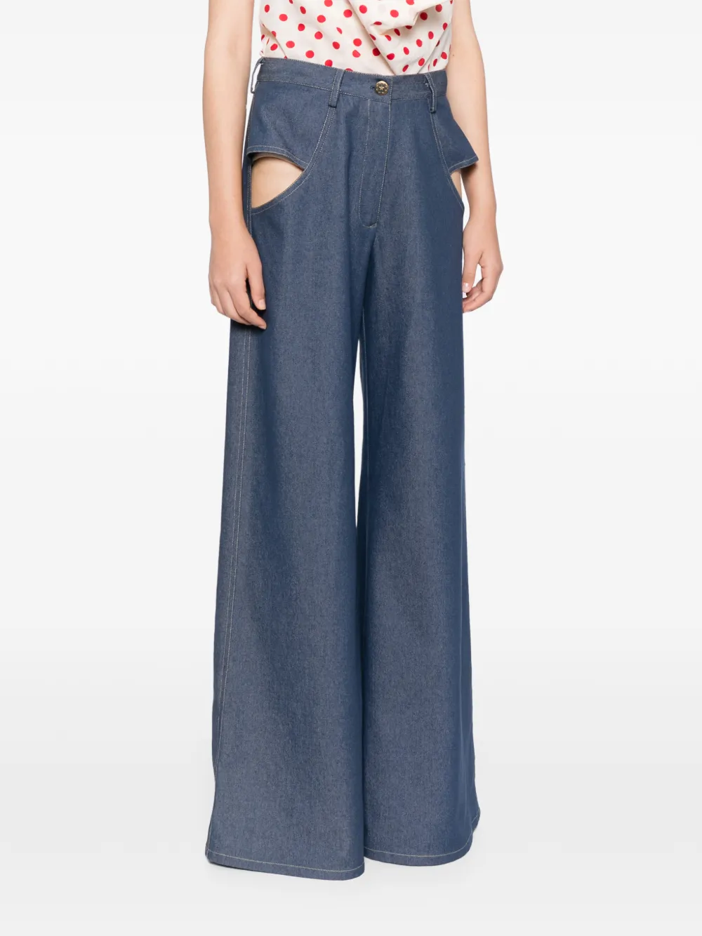 Blaklace Cutout Trousers In Blue