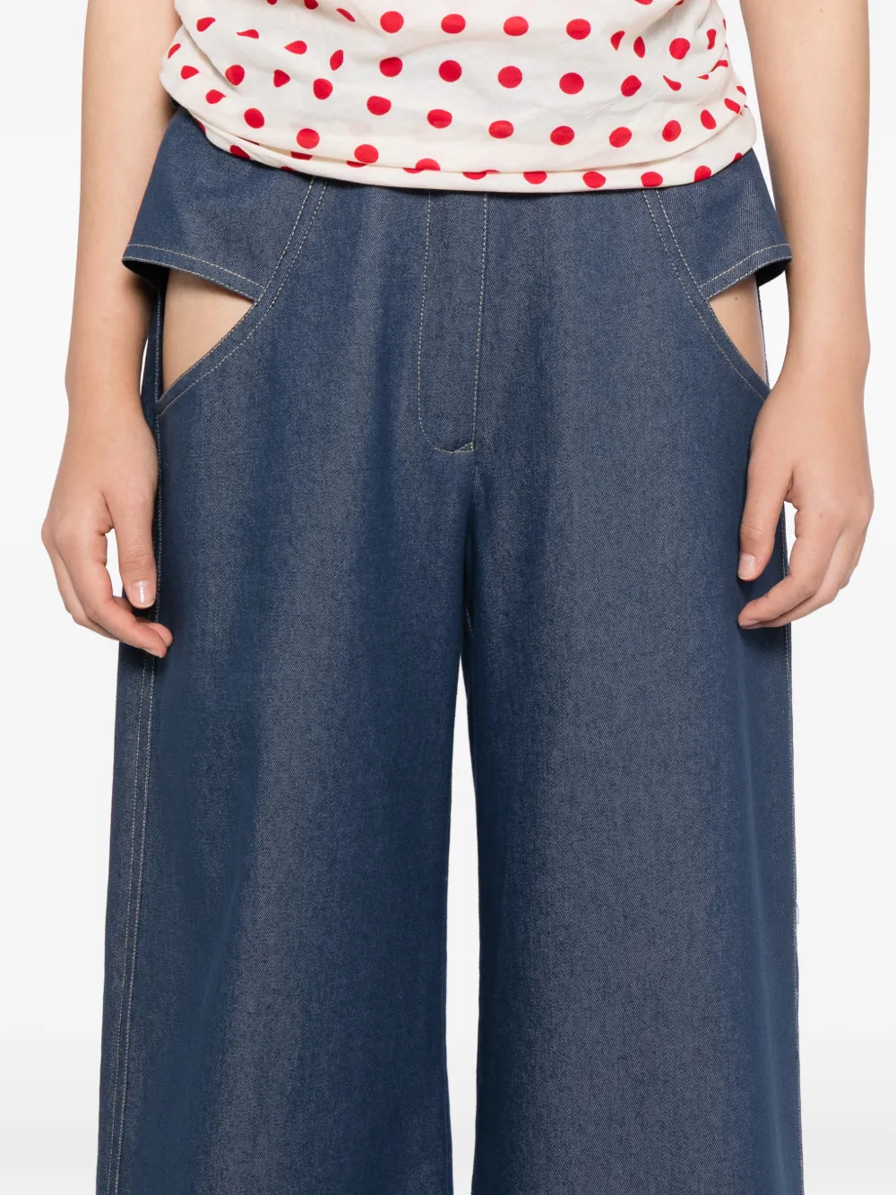 Blaklace Cutout Trousers In Blue