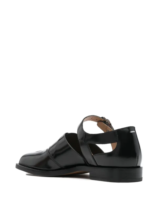 Maison Margiela Tabi カットアウト レザーサンダル | ブラック