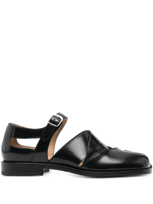 Maison Margiela Tabi カットアウト レザーサンダル | ブラック